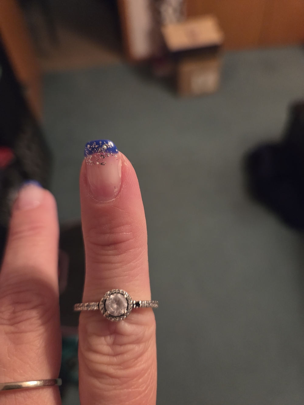 Pandora Silver Halo Ring with Clear Center Stone